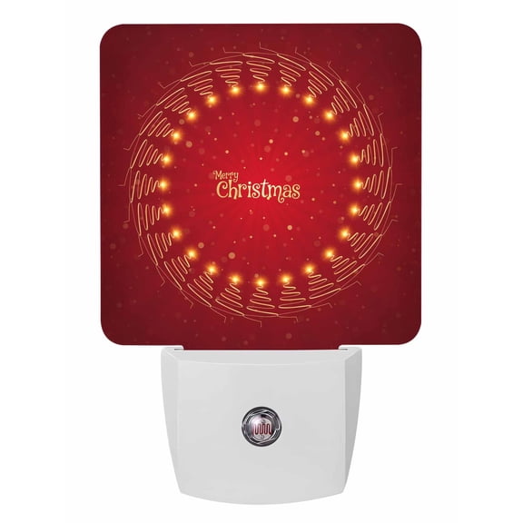 Christmas Night Lights Auto Sensor Merry Christmas Tree Plug-in LED Nightlights Dusk to Dawn for Living Room, Bedroom, Bathroom, Hallway, Stairways Xmas Wall Decor, Red Star Light Night Light