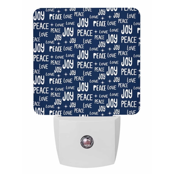Christmas Night Lights Auto Sensor Peace Joy Love Plug-in LED Nightlights Dusk to Dawn for Living Room, Bedroom, Bathroom, Hallway, Stairways Xmas Wall Decor, Star Navy Blue Night Light
