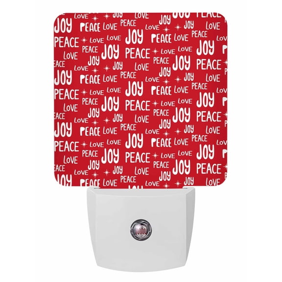 Christmas Night Lights Auto Sensor Peace Joy Love Plug-in LED Nightlights Dusk to Dawn for Living Room, Bedroom, Bathroom, Hallway, Stairways Xmas Wall Decor, Star Navy Red Night Light