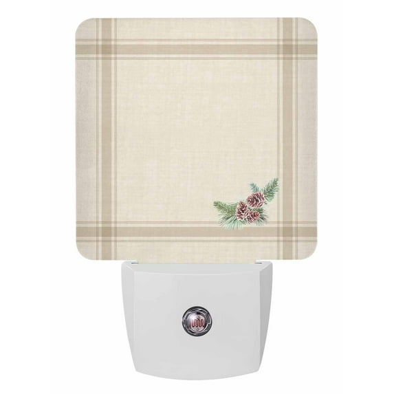 Christmas Night Lights Auto Sensor Pine Cones Branches Plug-in LED ...