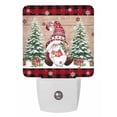 thumbnail image 1 of Christmas Night Lights Auto Sensor Pine Tree Gnome Plug-in LED Nightlights Dusk to Dawn for Living Room, Bedroom, Bathroom, Hallway, Stairways Wall Decor, Red Plaid Wood Winter Snowflake Night Light, 1 of 9