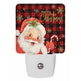 thumbnail image 1 of Christmas Night Lights Auto Sensor Santa Claus Plug-in LED Nightlights Dusk to Dawn for Living Room, Bedroom, Bathroom, Hallway, Stairways Wall Decor, Gold Snowflake Red Buffalo Plaid Night Light, 1 of 9