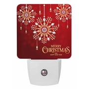 Christmas Night Lights Auto Sensor Snowflake Diamond Plug-in LED Nightlights Dusk to Dawn for Living Room, Bedroom, Bathroom, Hallway, Wall Decor, Merry Christmas Happy New Year Night Light