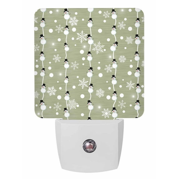 Christmas Night Lights Auto Sensor Snowman Lines Plug-in LED ...