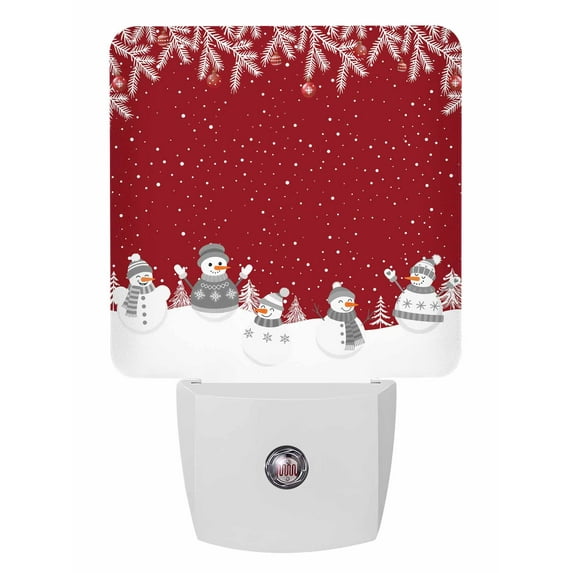 Christmas Night Lights Auto Sensor Xmas Tree Snowman Plug-in LED ...