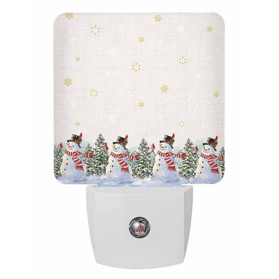 Christmas Night Lights Auto Sensor Xmas Tree Snowman Plug-in LED ...