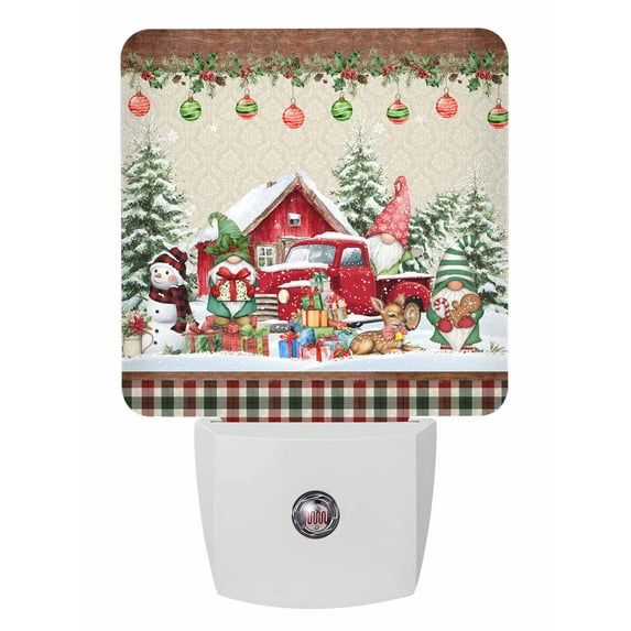 Christmas Night Lights Auto Sensor Xmas TreesGnome Plug-in LED ...