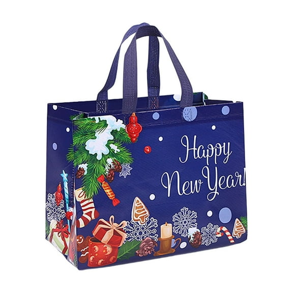 Christmas Non-Woven Gift Bags with Handles for Holiday Xmas Party Gifts Wrapping Shopping and More (Purple)