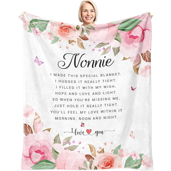 Christmas Nonnie Gifts, Nonnie Birthday Gifts for Grandma, Birthday Present for Grandma from Grandchildren, Nonni Birthday Present, Christmas Nonni Blanket 60" X 50"