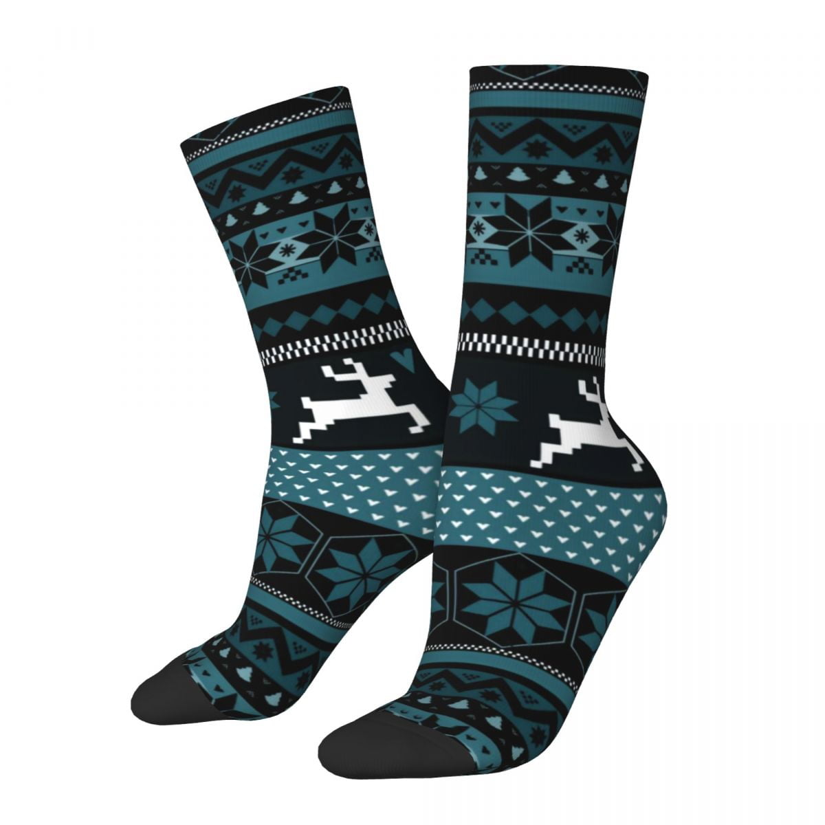 Christmas Nordic Animal Stockings Fair Isle Red Deer Graphic Harajuku