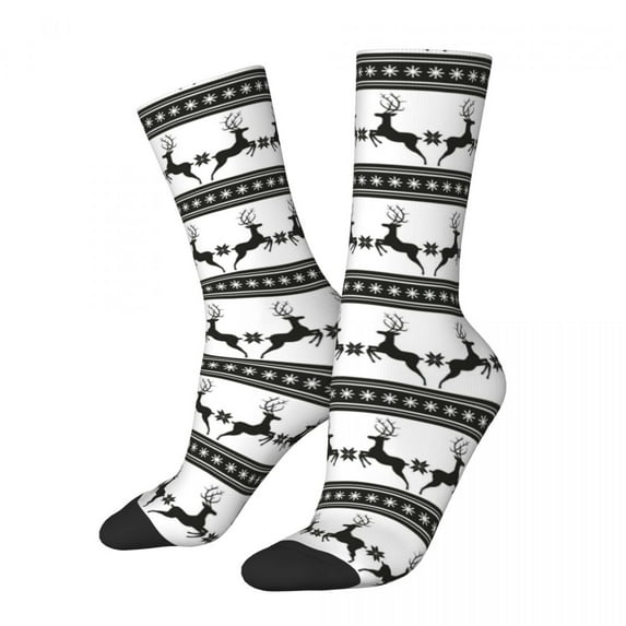 Christmas Nordic Animal Stockings Fair Isle Red Deer Graphic Harajuku Socks Autumn Non Sli
