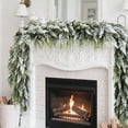 thumbnail image 1 of Christmas Norfolk Garland with Snow, 70.87in Artificial Greenery Garland, Faux Snow Flocked Pine for Mantel Fireplace Table Wall Door Home Decor, 1 of 6