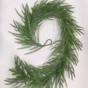 Christmas Norfolk Pine Garland,  Real Touch Christmas Pine Garland Artificial Greenery Garland for Christmas Fireplace Table Mantle Wall Indoor Outdoor Decor