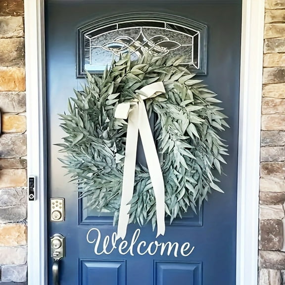 Christmas Norfolk Pine Wreath - Artificial Christmas Wreaths Faux Pine Needles Fake Green Wreath for Front Door, Wall, Windows, Home,Outdoor,Xmas Decor