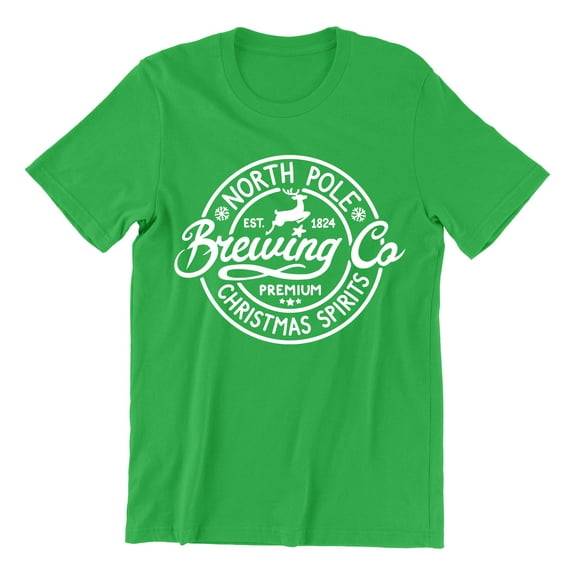 Christmas North Pole Brewing Co Christmas Spirits Shirt Unisex Men's T-shirt For Men, S, Green