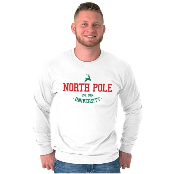 Christmas North Pole University Long Sleeve TShirt Men Women Brisco Brands S