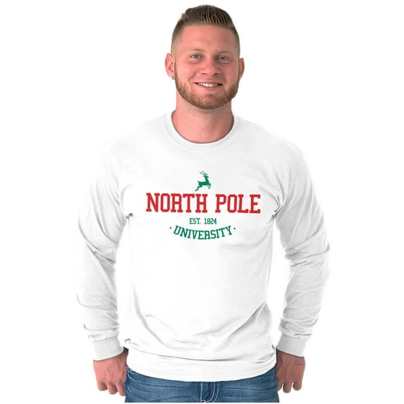 Christmas North Pole University Long Sleeve TShirt Men Women Brisco Brands S
