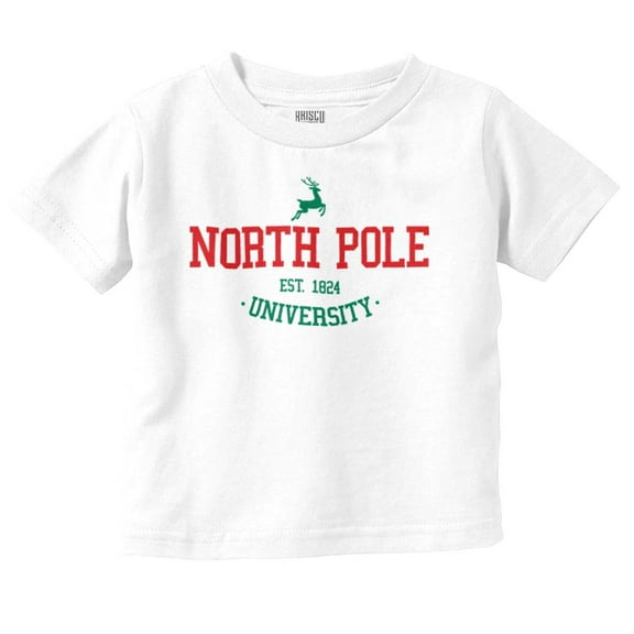Christmas North Pole University Toddler Baby Graphic T Shirt Brisco Brands 2T
