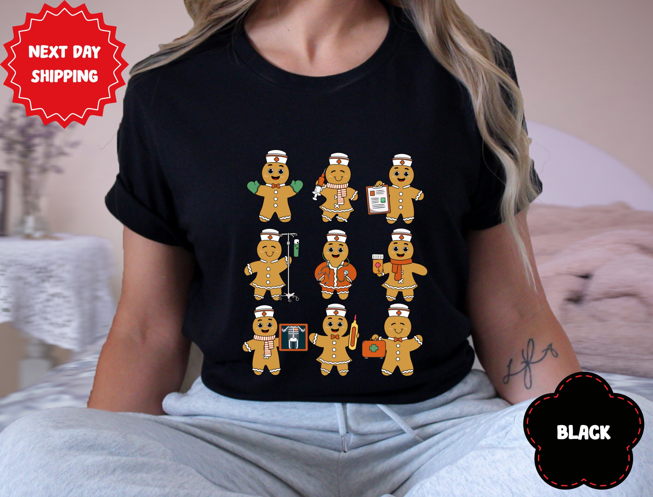 Christmas Nurse Shirt, Nursing School Shirt,Retro Gingerbread Gift