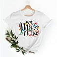 thumbnail image 1 of Christmas Nurse Tee T Shirt Graphic Tees Tops One Merry Nurse Holiday Design Short Sleeve Round Neck White S-5XL, 1 of 4