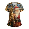 Christmas Nurse Uniforms for Women Xmas Snowflake Print Workwear T