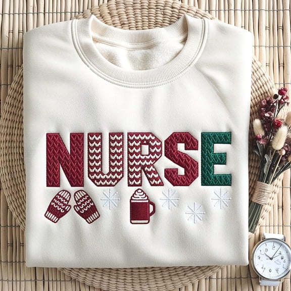 Christmas Nursing Embroidered Sweatshirt, Nursing School T Shirt, Nurse Christmas shirt, Christmas Shirt, Candy Cane Shirt