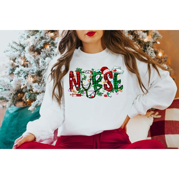 Christmas Nursing Sweatshirt, Nursing School T Shirt, Nurse Christmas shirt, Christmas Shirt, 2024 Christmas Shirt, Nurse Shirt, Nurse Gift for Woman