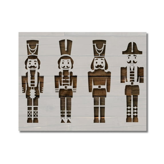 Christmas Nut Crackers Stencil Template Reusable 8.5 x 11 Inches for Painting on Walls, Wood, Arts and Crafts by Stencilville
