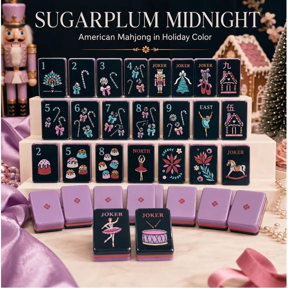 Christmas Nutcracker American Mahjong Set, Holiday Acrylic Tiles for Family Game Night and Gifting