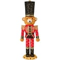 thumbnail image 1 of Christmas Nutcracker Bear 5ft Pop UpLighted Large Holiday Decoration w/150 Twinkling LED lights for Outdoor, Indoor - Red, 1 of 7