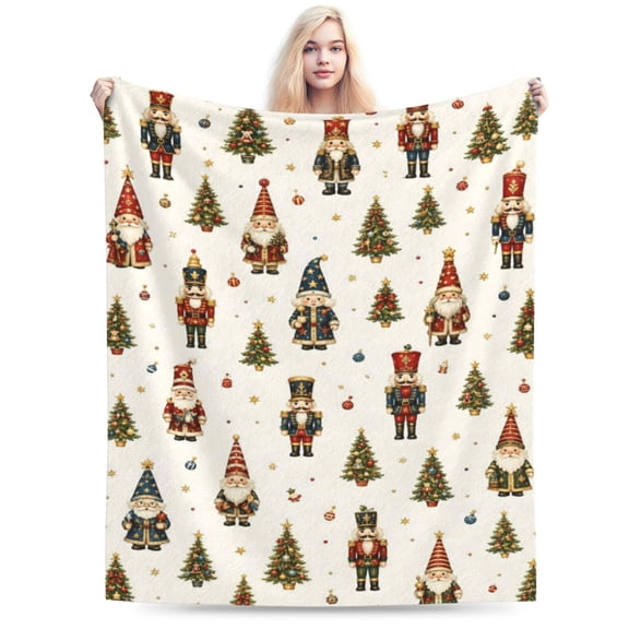 Christmas Nutcracker Blanket Gift Throw Blanket Cozy Soft Holiday Pattern Home Decor Gift 50x40
