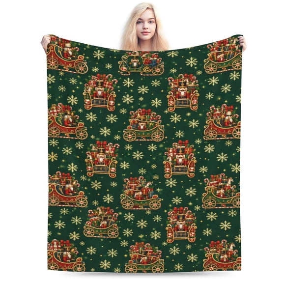 Christmas Nutcracker Blanket Gift Vintage Holiday Throw Blanket Cozy Soft Home Decor Pattern Blanket 50x40