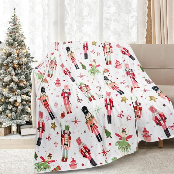 Christmas Nutcracker Blanket Soft Cozy Lightweight Xmas Throw Blanket for Couch Sofa Bed Living Room Home Decor for Boys Girls s Adults Gift 50x60 inch