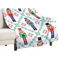 thumbnail image 1 of Christmas Nutcracker Candy Cane Flannel Fleece Throw Blanket Xmas Sweet 50x60 Inches Soft Blanket for Couch,Cozy,Warm,Lightweight, 1 of 5