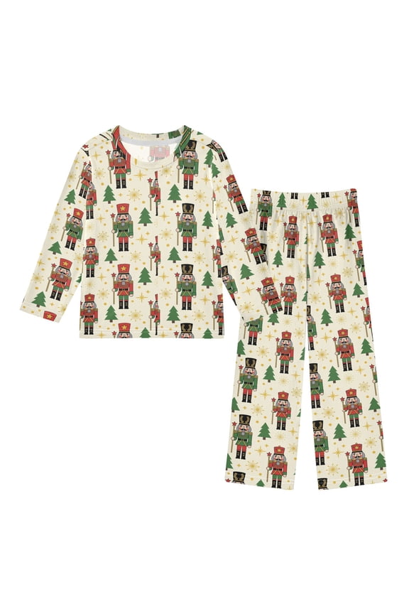 Christmas Nutcracker Cozy Soft Long Sleeves Top and Pants 2 Piece Cool Pjs Pajamas Set Sleepwear Size 3-11Y