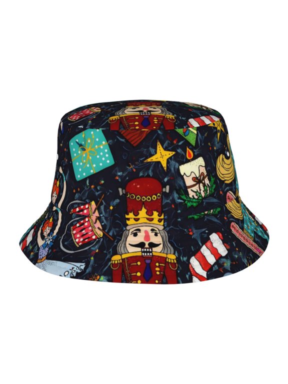 Christmas Nutcracker Fisherman's Hat Lightweight and Breathable Sun Hat Suitable for Both Men and Women