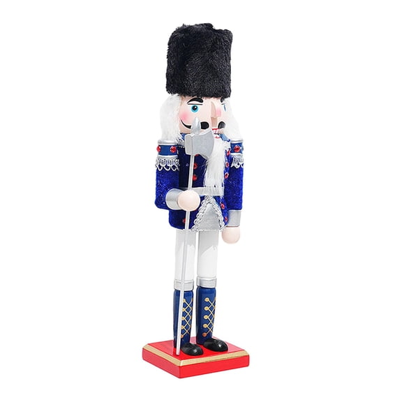 Christmas Nutcracker Ornament Cartoon Puppet for Party Xmas Gifts Home Decor Blue