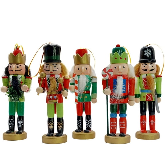 Christmas Nutcracker Set. Wizardi Classic Wooden Festive Decoration F07M14-15-N01626