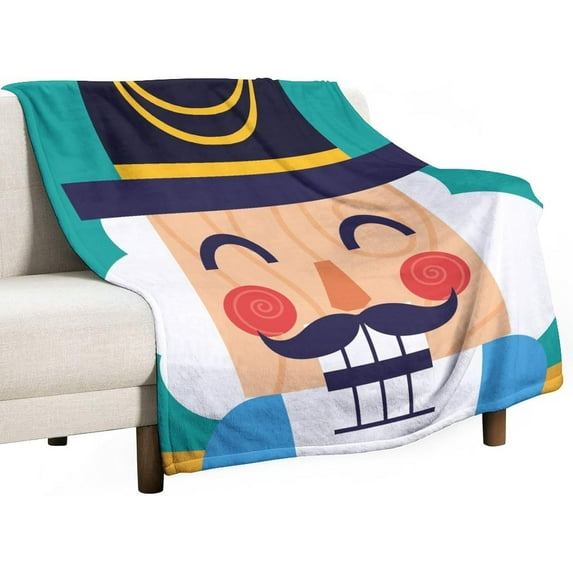 Christmas Nutcracker Tree Horse Flannel Fleece Throw Blanket Winter Xmas 50x60 Inches Soft Blanket for Couch,Cozy,Warm,Lightweight