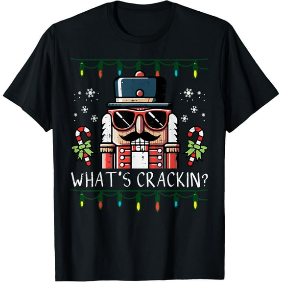 Christmas Nutcracker Whats Crackin Funny Xmas Men T-Shirt