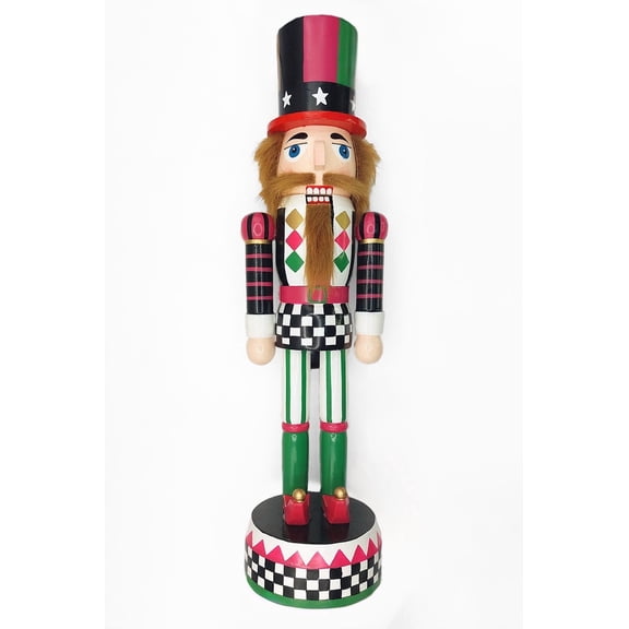 Wizardi Classic Wooden Festive Decoration - Christmas Nutcracker F07M14-37-N01833A