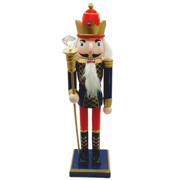 Wizardi Classic Wooden Festive Decoration - Christmas Nutcracker The King F07M14-38-N01724B