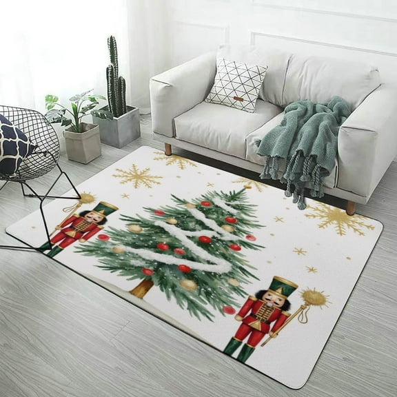 Christmas Nutcrackers And Tree Carpet Style Living Room Bedroom Rug Soft Carpet Modern 3d Entry Door Mats Household