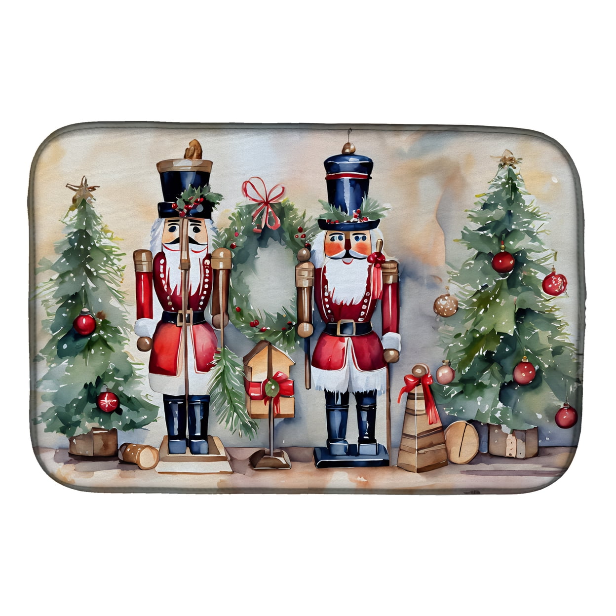 Christmas Nutcrackers Dish Drying Mat