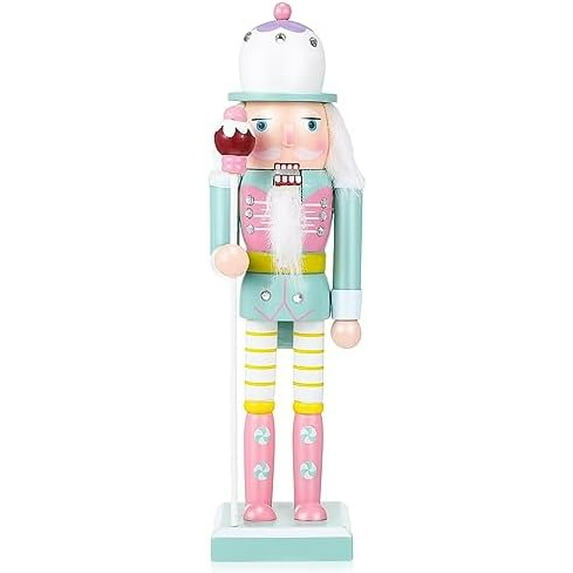 Christmas Nutcrackers Figures Pink Ornament Green Pink Pastel Christmas Decorations 25cm/10inch