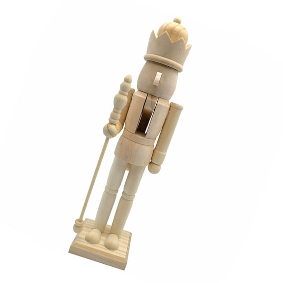 Christmas Nutcrackers Soldier Unpainted Crafts Wood FiguresUnfinished Nutcrackers Table Decoration Ornament
