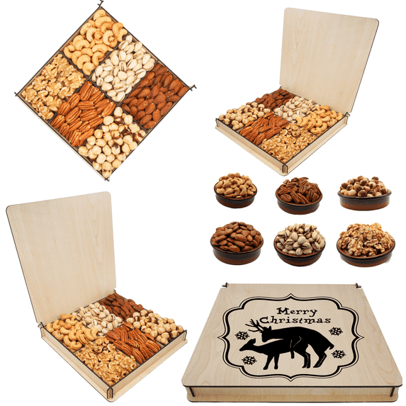 Christmas Nuts Gift Basket, Gourmet Food Holiday, Customer Gift Boxes, Snack Box, Secret Garden's