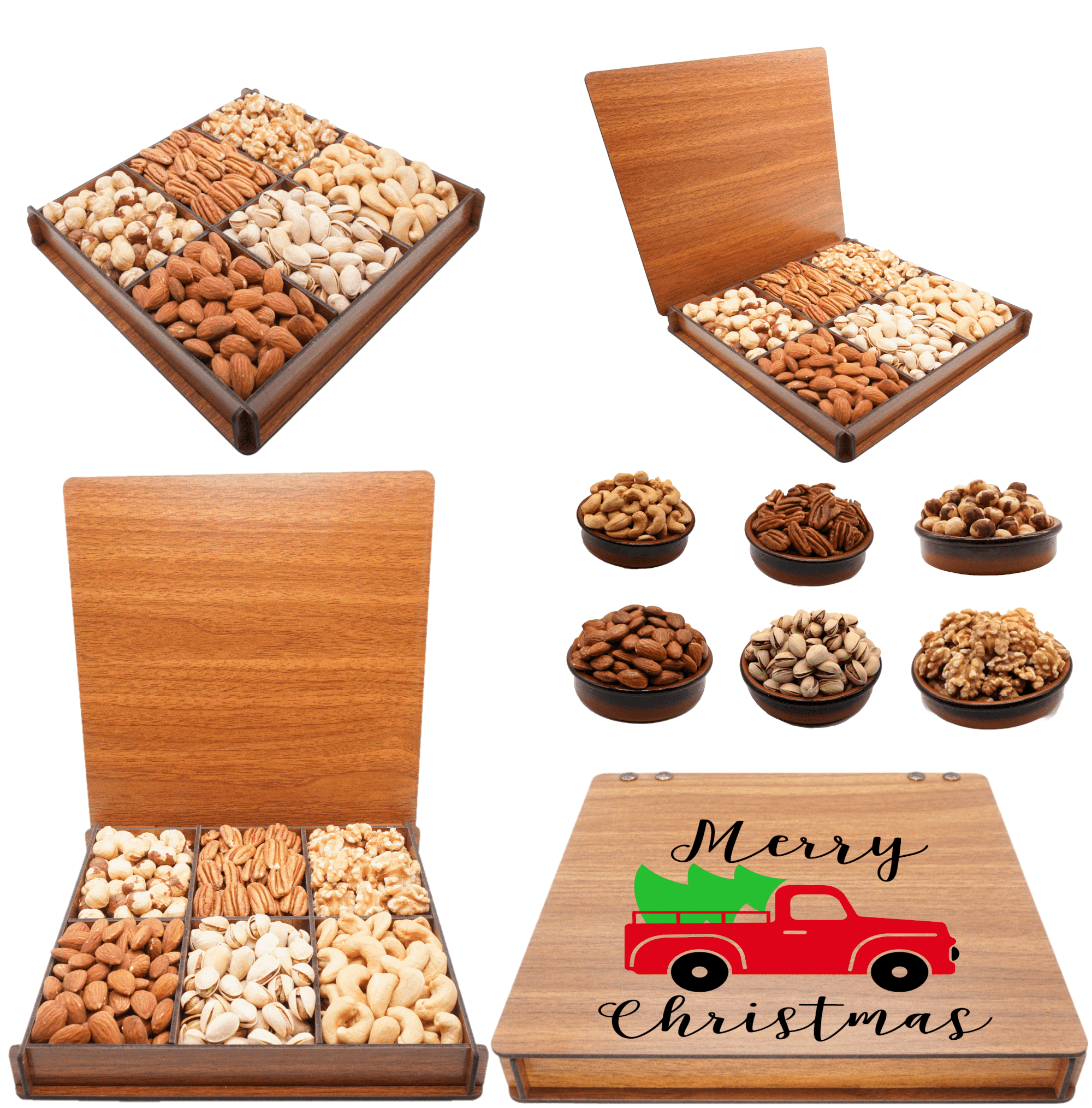 Christmas Nuts Gift Basket, Gourmet Food Holiday, Customer Gift Boxes, Snack Box, Secret Garden's