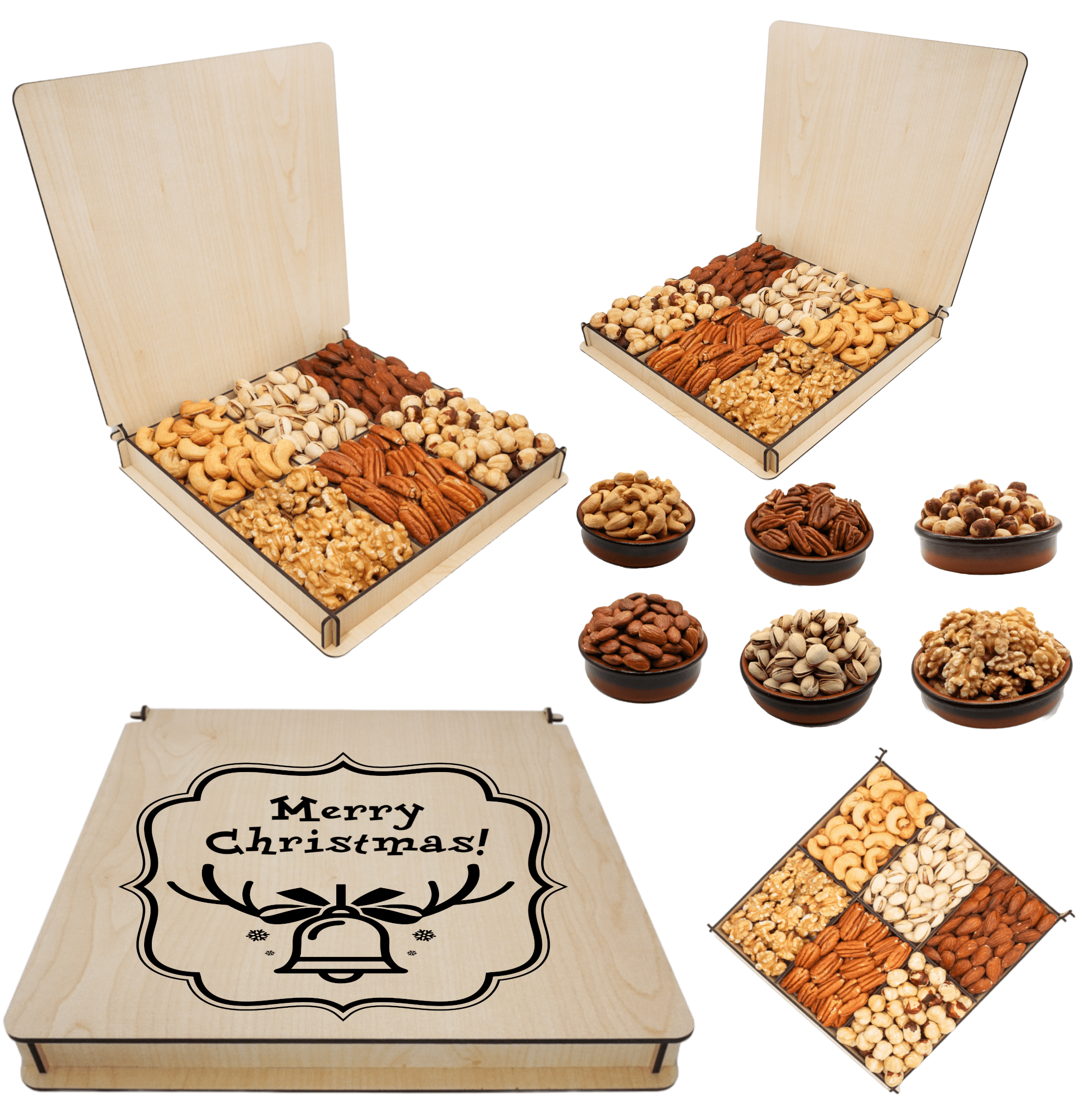 Christmas Nuts Gift Basket, Holiday Gourmet Mixed Nut, Snack Box Family ...