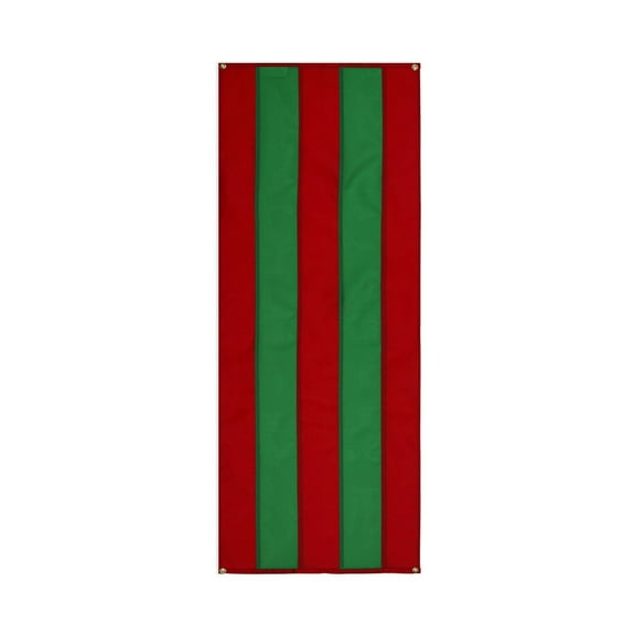 Christmas Nylon Pull Down By Old Glory Bunting - 5 Stripe Green & Red Xmas Banners - 18" x 8'. Free Shipping Available!